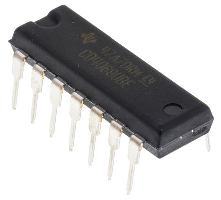 Texas Instruments - CD4069UBE - Texas Instruments CD4069UBE , 4.2mA, 3  18 VԴ, 14 PDIPװ		