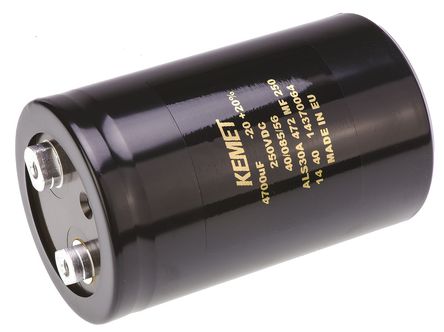 KEMET - ALS30A472MF250 - KEMET ALS30 ϵ 250 V ֱ 4700F ̰װ  ALS30A472MF250, 20%ݲ, 31m(ֵ), +85C,  - ݶ߶ӣװ		