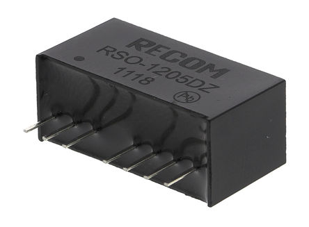 Recom - RSO-1205DZ - Recom RSO ϵ 1W ʽֱ-ֱת RSO-1205DZ, 4.5  18 V ֱ, 5V dc, 100mA, 1kV dcѹ, 73  77%Ч		