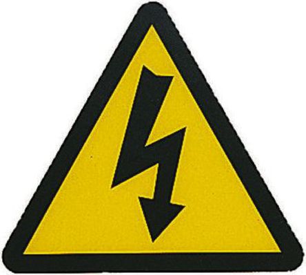 Signs & Labels - 503666 - Signs & Labels 503666 100װ ɫ/ɫ Ӣ  ϩ Σվ־ “Electric Flash“, 25 x 25mm		