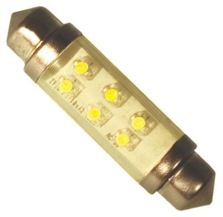 JKL Components - LE-0603-04Y - JKL Components 黄色光 尖浪形 LED 车灯 LE-0603-04Y, 43 mm长 10.5mm直径, 24 V 直流 12 mA, 2 lm		