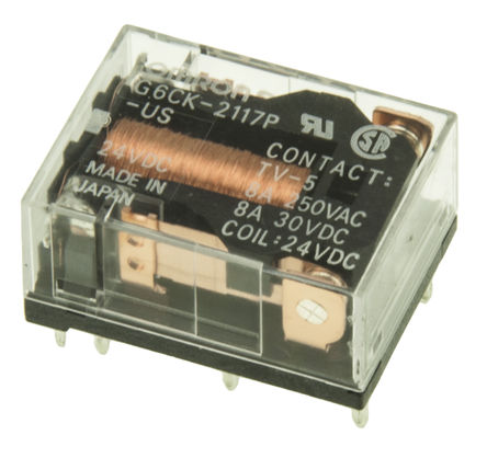 Omron - G6CK2117PUS24DC - Omron G6CK2117PUS24DC ˫ PCB װ ̵, 8 A, 24V dc, ڵԴӦ		