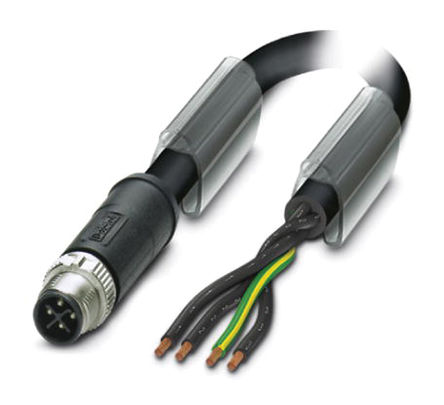 Phoenix Contact - 1408837 - Phoenix Contact 5m ɫ Դ 1408837, 4 Ź M12  ն˽ͷ, 12 A, 630 V		