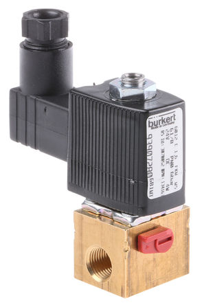 Burkert - 134163 - Burkert 6012 ϵ 3˿ ͭ ŷ 134163, 6 bar, 1/8in˿, NC, 24 V ֱ		