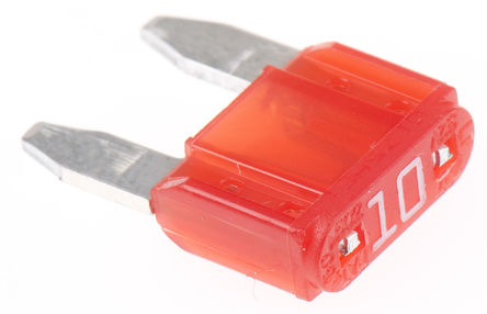 Littelfuse - 0297010.WXNV - Littlefuse 10A 红色 车用插片式熔断器 0297010.WXNV, 32V dc, 10.9mm x 3.8mm x 8.8mm		