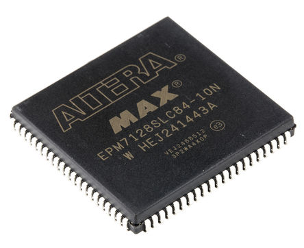 Altera - EPM7128SLC84-10N - Altera MAX 7000S 系列 EPM7128SLC84-10N 复杂可编程逻辑设备 CPLD, 68 I/O, 8逻辑块, EEPROM存储器, 128宏单元, ISP, 84引脚 PLCC封装		