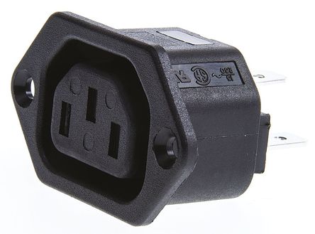 Bulgin - PX0793/63 - Bulgin 尲װ C13 IEC ͷ PX0793/63, Ӷ˽, 10A, 250 V 		