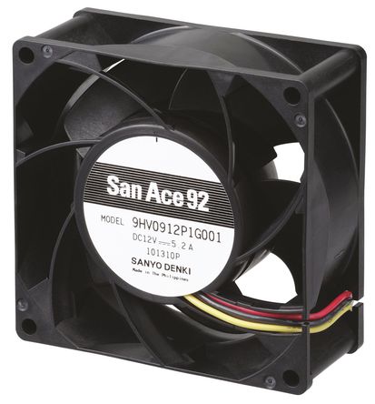 Sanyo Denki - 9HV0948P1G001 - Sanyo Denki HV ϵ 57.6W 48 V ֱ  9HV0948P1G001, 306m3/h, 14900rpm, 92 x 92 x 38mm		
