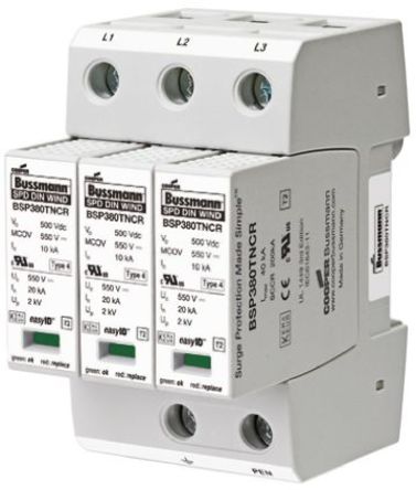 Cooper Bussmann - BSPM4230WER - Cooper Bussmann BSPM ϵ 275 V  40kA 4 ӿŵ BSPM4230WER, DIN 찲װ, 72 x 72 x 90mm		