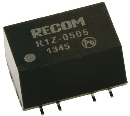 Recom - R1Z-0505 - Recom R1Z ϵ 1W ʽֱ-ֱת R1Z-0505, 4.75  5.25 V ֱ, 5V dc, 200mA, 1kV dcѹ, 60%Ч, SMDװ		