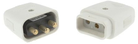 MK - LCP103 WHI - MK LCP103 WHI IP44 3 °װ Դֱʽ ͷ/, ֱ11mm, 10A, 250 V 		