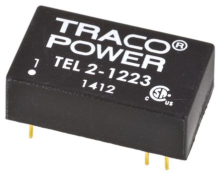 TRACOPOWER - TEL 2-1223 - TRACOPOWER TEL 2 ϵ 2W ʽֱ-ֱת TEL 2-1223, 9  18 V ֱ, 15V dc, 65mA, 1.5kV dcѹ, 78%Ч, DIP 16װ		