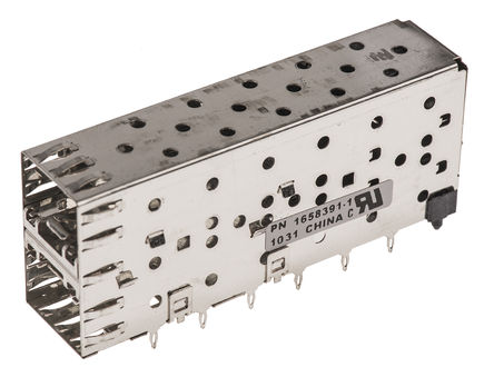 TE Connectivity - 1658391-1 - TE Connectivity SFP ϵ 16 · 2 x 1 ˿ ֱ ĸ SFP  1658391-1, 1.6mm ھ, ͭϽо, ʽ		