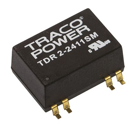 TRACOPOWER - TDR 2-2411SM - TRACOPOWER TDR 2SM ϵ 2W ʽֱ-ֱת TDR 2-2411SM, 18  36 V ֱ, 5V dc, 400mA, 1.5kV dcѹ, 81%Ч		
