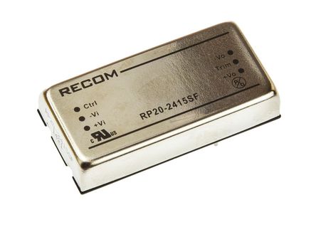 Recom - RP20-2415SF - Recom RP20 F ϵ 20W ʽֱ-ֱת RP20-2415SF, 18  36 V ֱ, 15V dc, 1.33A, 1.6kV dcѹ		