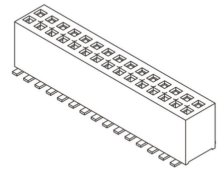 Samtec - FLE-120-01-G-DV - Samtec FLE ϵ 2 40· ֱ 1.27mmھ װ ӡˢ· FLE-120-01-G-DV, SMT˽, ԰		