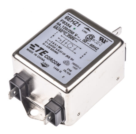 TE Connectivity - 6EHZ1 - TE Connectivity HZ ϵ 6A 250 V , 50 Hz, 60 Hz װ RFI ˲ 2-1609037-9, νӶ		