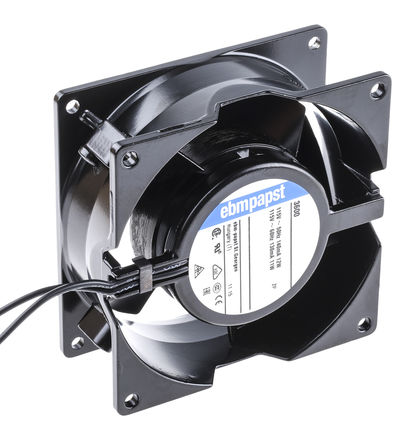 ebm-papst - 3600-718 - ebm-papst 3000 ϵ 11W 115 V   3600-718, 89m3/h, 3100rpm, 92.5 x 92.5 x 38mm		