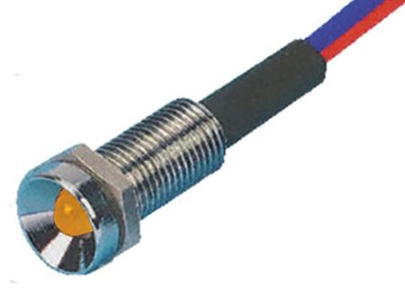 Tranilamp - LMR6/24DC/3 AMBER/BLK - Tranilamp LMR6/24DC/3 AMBER/BLK 3 mm  ɫ LED ָʾ, ߽Ӷ, 6.4mmװ׳ߴ, 24 V ֱ		