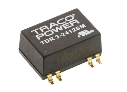 TRACOPOWER - TDR 3-2412SM - TRACOPOWER TDR 3SM ϵ 3W ʽֱ-ֱת TDR 3-2412SM, 18  36 V ֱ, 12V dc, 250mA, 1.5kV dcѹ, 82%Ч		
