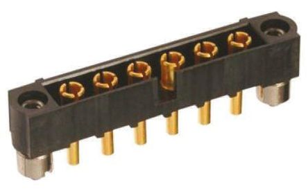 HARWIN - M80-5000000M3-06-332-00-000 - HARWIN M80-50 ϵ 6· 4mmھ (1) ֱ PCB  M80-5000000M3-06-332-00-000, ѹӶ˽, 20A, 尲װ		