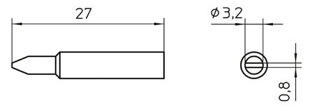 Weller - T0054485810 - Weller XNT ϵ XNT C, 3.2 mm ֱ ͷ, ʹWXP65 & WP65 		