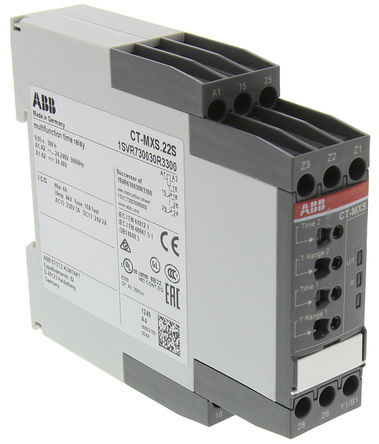 ABB - 1SVR730030R3300 - ABB ๦ ʱ̵ 1SVR730030R3300, 0.05   300 Сʱ, ˫˫, 2, SPDT, 24  240 V 24  48 V ֱ		