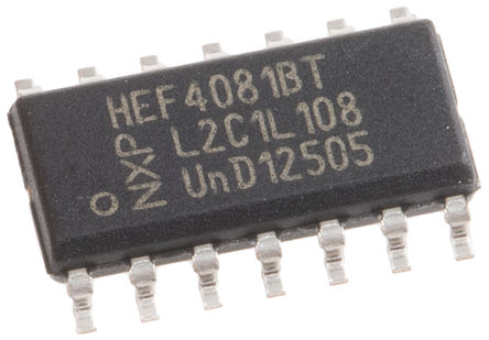 Nexperia - HEF4081BT - NXP HEF4081BT 4 2 AND ߼, 4.2mA, 3  15 VԴ, 14 SOICװ		