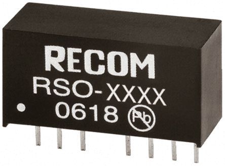 Recom - RSO-0515S - Recom RSO ϵ 1W ʽֱ-ֱת RSO-0515S, 4.5  9 V ֱ, 15V dc, 67mA, 1kV dcѹ, 75  80%Ч, SIPװ		