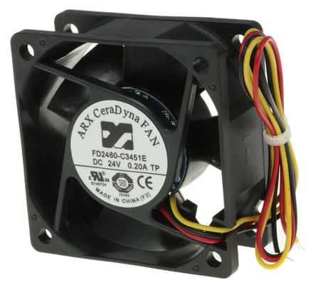 ARX - FD2460-C3451E2AL - ARX CeraDyna ϵ 4.8W 24 V ֱ  FD2460-C3451E2AL, 59.6m3/h, 7500rpm, 60 x 60 x 25mm		
