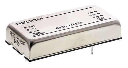 Recom - RP20-2405SF - Recom RP20 F ϵ 20W ʽֱ-ֱת RP20-2405SF, 18  36 V ֱ, 5V dc, 4A, 1.6kV dcѹ		