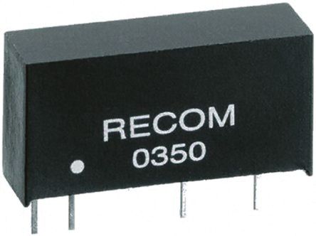 Recom - RK-2415S - Recom RK ϵ 1W ʽֱ-ֱת RK-2415S, 15V dc, 66mA, 3kV dcѹ, 80  82%Ч, SIPװ		
