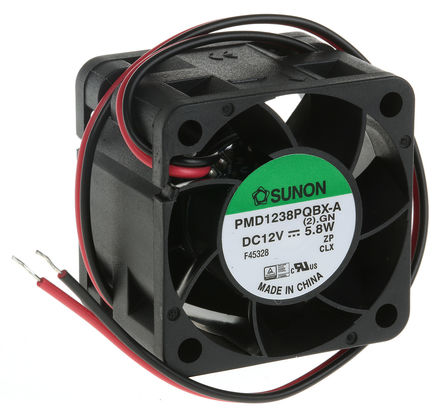 Sunon - PMD1238PQBX-A(2).GN - Sunon PMD ϵ 5.8W 12 V ֱ  PMD1238PQBX-A(2).GN, 32.3m3/h, 15000rpm, 38 x 38 x 28mm		