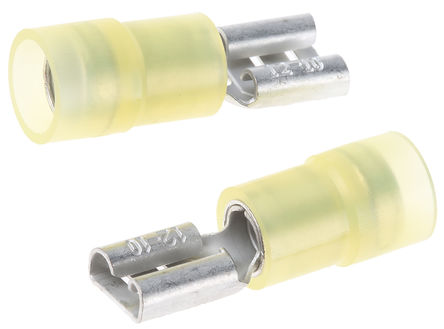 RS Pro - FDNYD5-250 - RS Pro FDNYD5 ϵ ɫ Ե ѹӲ FDNYD5-250, 6.35 x 0.8mm, ͭо		