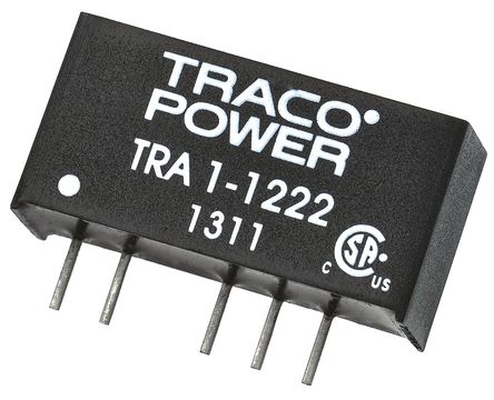 TRACOPOWER - TRA 1-1222 - TRACOPOWER TRA 1 ϵ 1W ʽֱ-ֱת TRA 1-1222, 10.8  13.2 V ֱ, 12V dc, 42mA, 1kV dcѹ, 88%Ч, SIPװ		