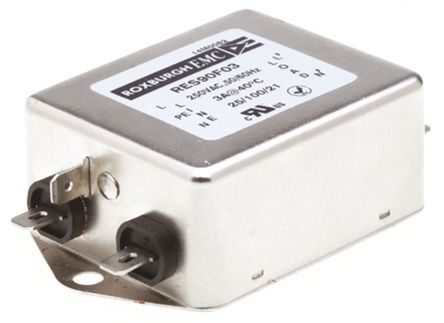 Roxburgh EMC - RES90F03 - Roxburgh EMC RES90 ϵ 3A 250 V , DC to 60Hz ̰װ RFI ˲ RES90F03, Fast-OnӶ		