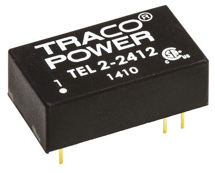 TRACOPOWER - TEL 2-2412 - TRACOPOWER TEL 2 ϵ 2W ʽֱ-ֱת TEL 2-2412, 18  36 V ֱ, 12V dc, 165mA, 1.5kV dcѹ, 80%Ч, DIP 16װ		
