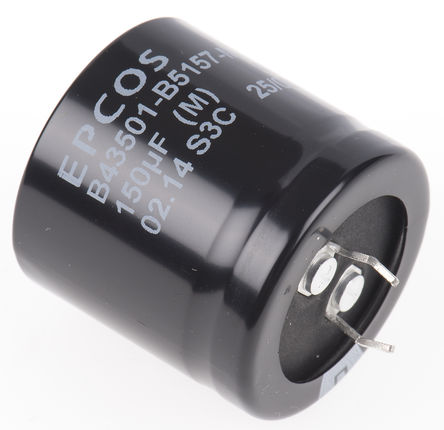 EPCOS - B43501B5157M - EPCOS B43501 ϵ 450 V ֱ 150F ͨ  B43501B5157M, 20%ݲ, 880m(ֵ), +85C		