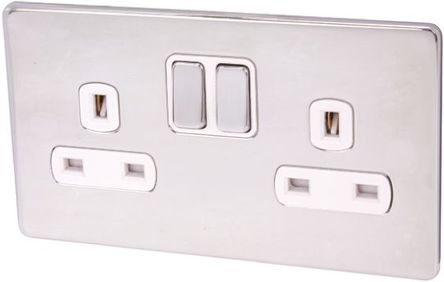 Deta - 8532CH - Deta Screwless Metal ϵ IP2X 2 ׹  G  - Ӣʽ  8532CH, 迪, 13A, 230V ac		