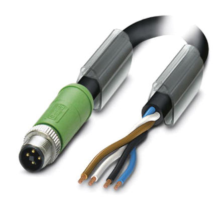 Phoenix Contact - 1408815 - Phoenix Contact 10m ɫ Դ 1408815, 4 Ź M12  ն˽ͷ, 12 A, 60 V		