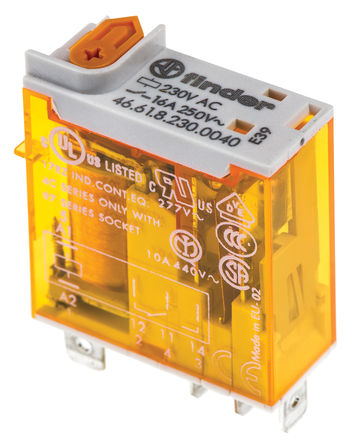 Finder - 46.61.8.230.0040 - Finder 46.61.8.230.0040 ˫ ʽ Ǳ̵, 16 A, 230V ac		