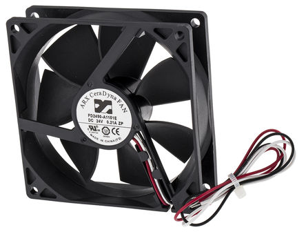 ARX - FD2490-A1151E2AL - ARX CeraDyna ϵ 4.32W 24 V ֱ  FD2490-A1151E2AL, 108.2m3/h, 3600rpm, 92 x 92 x 25mm		