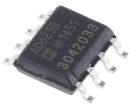 Analog Devices - AD623BRZ - Analog Devices AD623BRZ ǱŴ, 0.1mVƫ, 77dB CMRR, , 3 V5 V9 VԴ, 8 SOICװ		