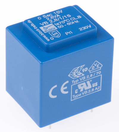 Block - VB 2,8/1/15 - Block ͨ PCB ѹ VB 2,8/1/15, 230V acѹ, 15V acμѹ, 2.8VA, 50  60 HzΧ		
