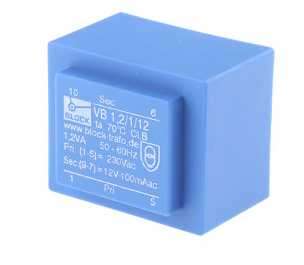 Block - VB 1,2/1/12 - Block ͨ PCB ѹ, 230V acѹ, 12V acμѹ, 1.2VA, 50  60 HzΧ		