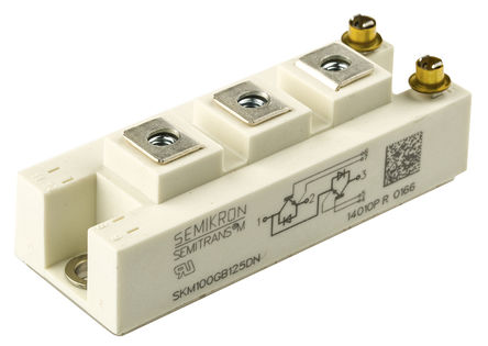Semikron - SKM100GB125DN - Semikron SKM100GB125DN Nͨ IGBT ģ, ˫, 100 A, Vce=1200 V, 7 SEMITRANS2װ		