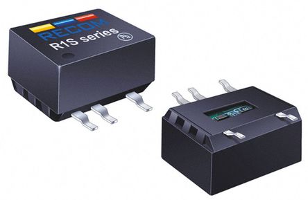 Recom - R1S-0515-R - Recom R1S ϵ 1W ʽֱ-ֱת R1S-0515-R, 4.5  5.5 V ֱ, 15V dc, 66mA, 1kV dcѹ, 75  82%Ч, SMDװ		