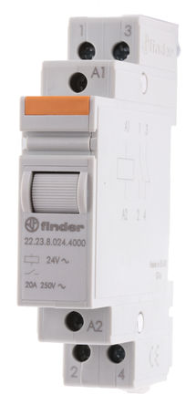 Finder - 22.23.8.024.4000 - Finder 22.23.8.024.4000 ˫ DIN Rail Ǳ̵, 20 A, 24V ac		