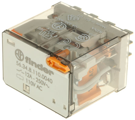 Finder - 56.34.8.110.0040 - Finder 56.34.8.110.0040 4 ˫ ʽ Ǳ̵, 12 A, 110V ac		