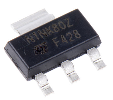 STMicroelectronics - STN1NK80Z - STMicroelectronics MDmesh, SuperMESH ϵ Si N MOSFET STN1NK80Z, 250 mA, Vds=800 V, 3+Ƭ SOT-223װ		